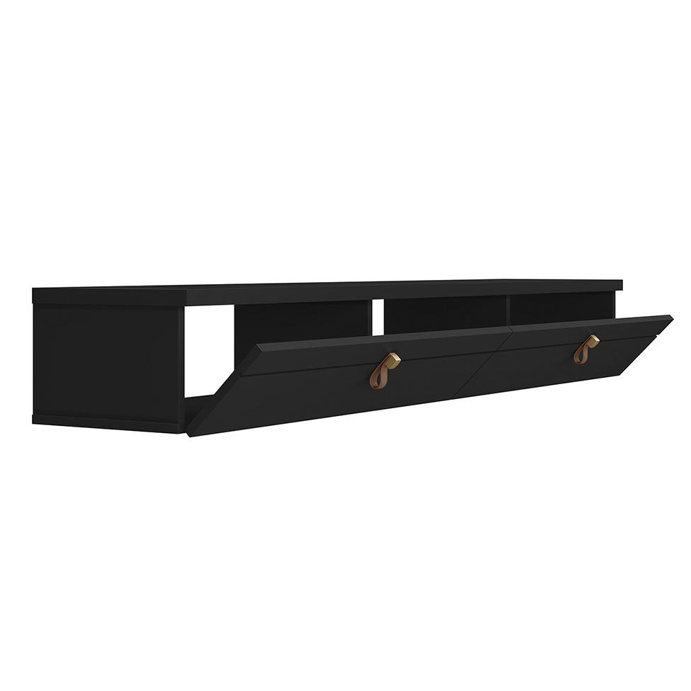 Rack Suspenso para TV até 55 Polegadas Line 2 Portas Preto 160 cm