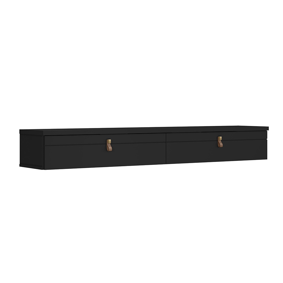 Rack Suspenso para TV até 55 Polegadas Line 2 Portas Preto 160 cm
