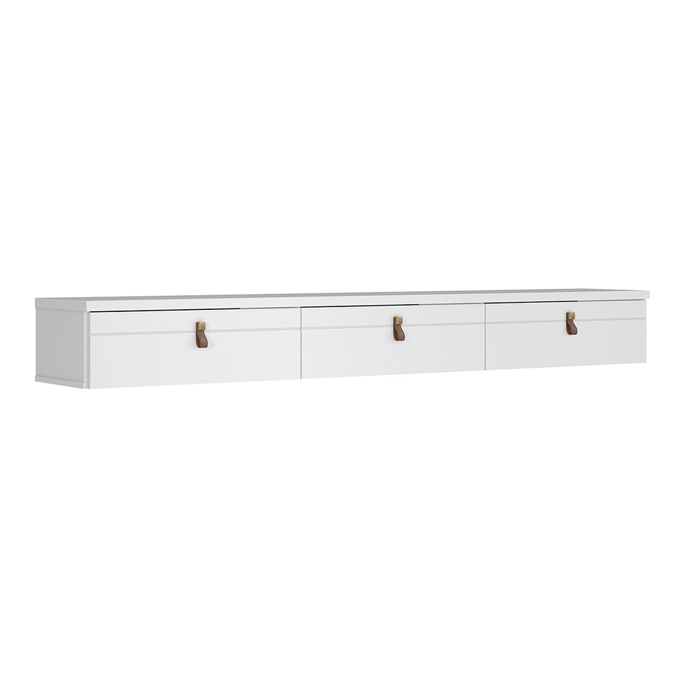 Rack Suspenso para TV até 65 Polegadas Line 3 Portas Branco 180 cm
