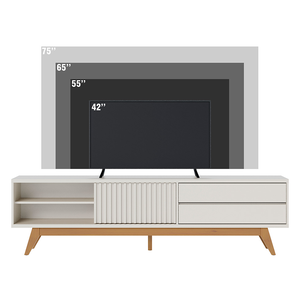 Rack Veneza 1 PT 2 GV Off White 200 cm