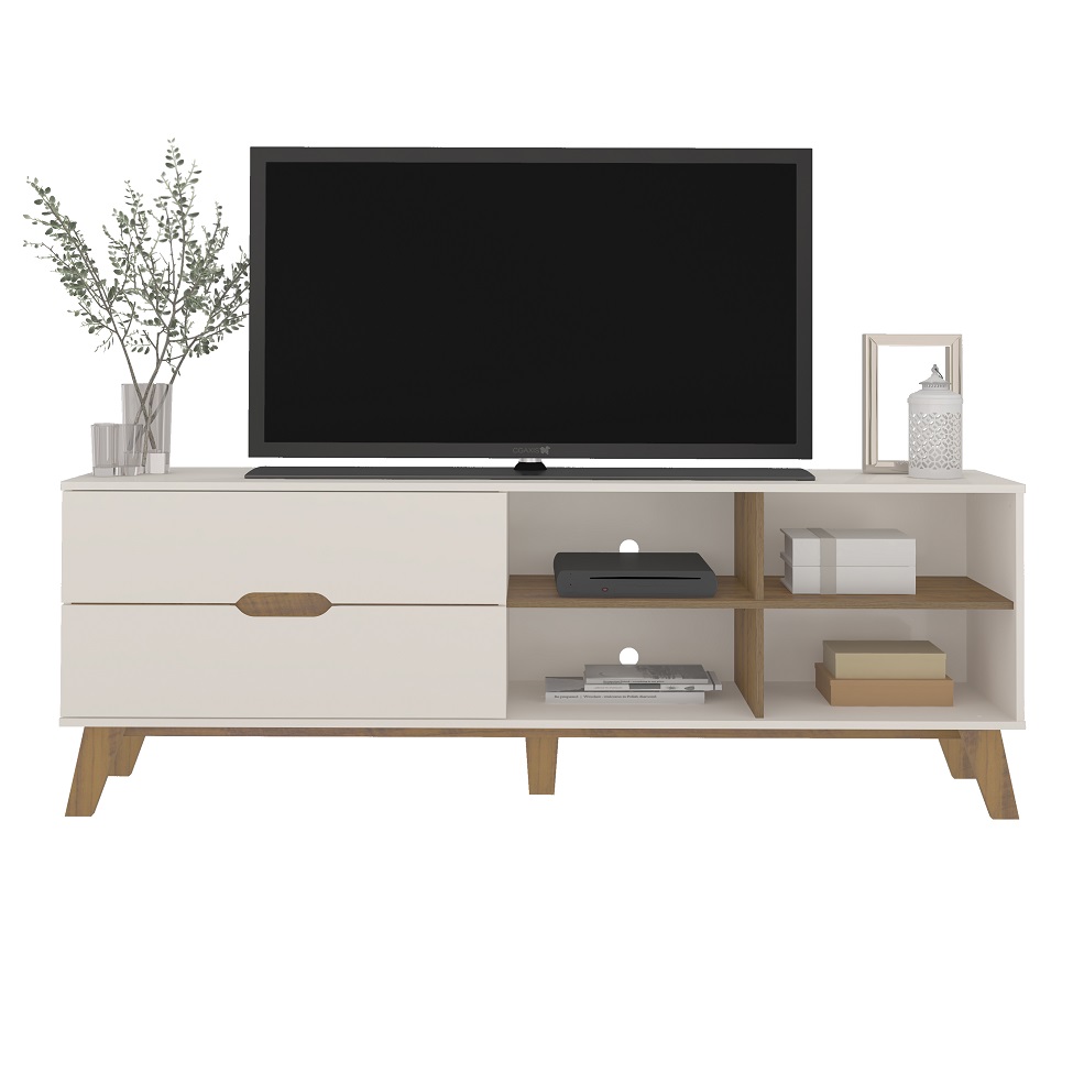 Rack Verona 2 GV Off White e Pinho 180 cm