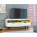 Rack Vintage Lévis Branco e Amarelo 136 cm