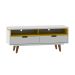 Rack Vintage Lévis Branco e Amarelo 136 cm
