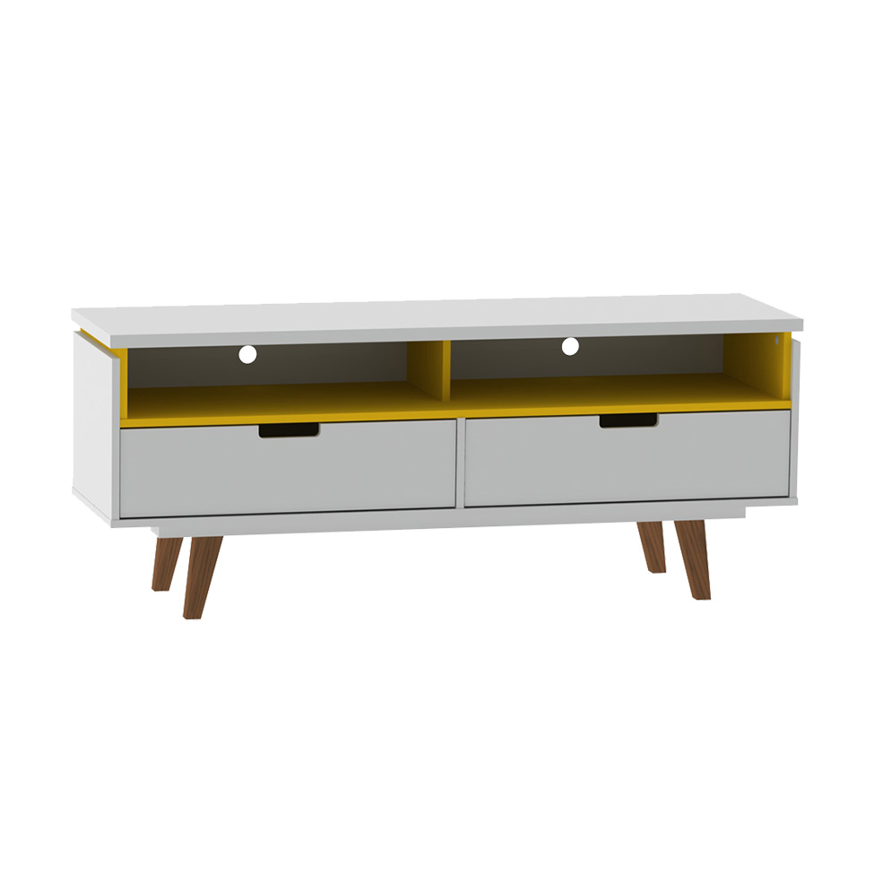 Rack Vintage Lévis Branco e Amarelo 136 cm