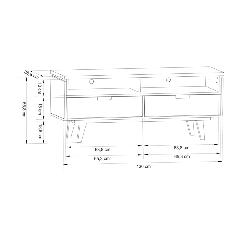 Rack Vintage Lévis Branco e Amarelo 136 cm