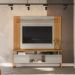 Rack com Painel Estensível para TV até 55 Polegadas 2 Portas Off White e Nature