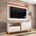 Rack com Painel Extensível até 65 Polegadas Mondrian 1 Porta 1 Gaveta Off White e Freijó