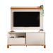Rack com Painel Extensível até 65 Polegadas Mondrian 1 Porta 1 Gaveta Off White e Freijó