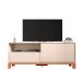 Rack com Painel Extensível até 65 Polegadas Mondrian 1 Porta 1 Gaveta Off White e Freijó