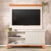 Rack com Painel Extensível até 65 Polegadas Mondrian 1 Porta Off White e Freijó