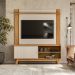 Rack com Painel Extensível para TV até 55 Polegadas Aurum 1 Porta Off White e Nature