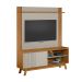 Rack com Painel Extensível para TV até 55 Polegadas Aurum 1 Porta Off White e Nature