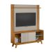 Rack com Painel Extensível para TV até 55 Polegadas Aurum 1 Porta Off White e Nature