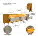 Rack com Painel Ripado até 70 Polegadas Sintra com LED 3 GV Cedro e Off White Alt 218 Larg 222 cm