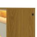 Rack com Painel Ripado até 70 Polegadas Sintra com LED 3 GV Cedro e Off White Alt 218 Larg 222 cm