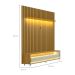 Rack com Painel Ripado até 70 Polegadas Sintra com LED 3 GV Cedro e Off White Alt 218 Larg 222 cm