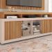 Rack com Painel Ripado para TV até 60 Polegadas New Oscar Buriti e Off White