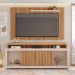 Rack com Painel Ripado para TV até 60 Polegadas New Oscar Buriti e Off White