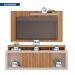 Rack com Painel Ripado para TV até 60 Polegadas New Oscar Buriti e Off White