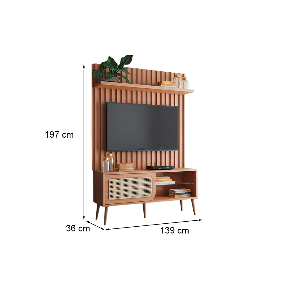 Rack com Painel para TV até 55 Polegadas Balu 1 PT Freijó