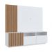 Rack com Painel para TV até 65 Polegadas Renesse Branco e Mel 180 cm