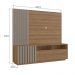 Rack com Painel para TV até 65 Polegadas Renesse Mel e Fumê 180 cm