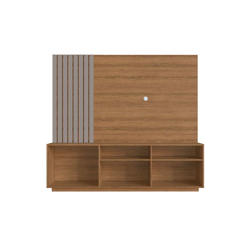 Rack com Painel para TV até 65 Polegadas Renesse Mel e Fumê 180 cm