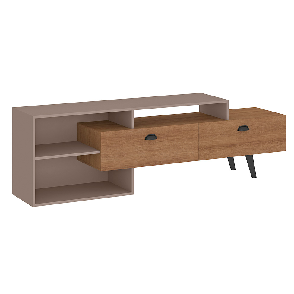 Rack com Painel para TV até 65 Polegadas Valencia Mel e Fendi 180 cm