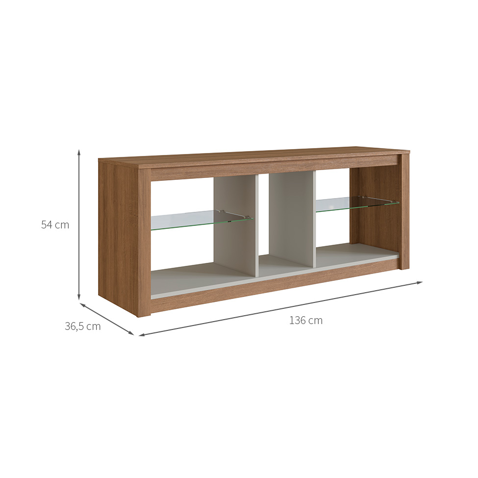 Rack par TV até 55 Polegadas Leona com LED Mel e Arenas 136 cm