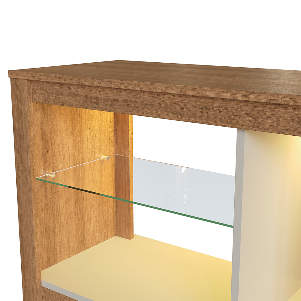 Rack par TV até 55 Polegadas Leona com LED Mel e Arenas 136 cm
