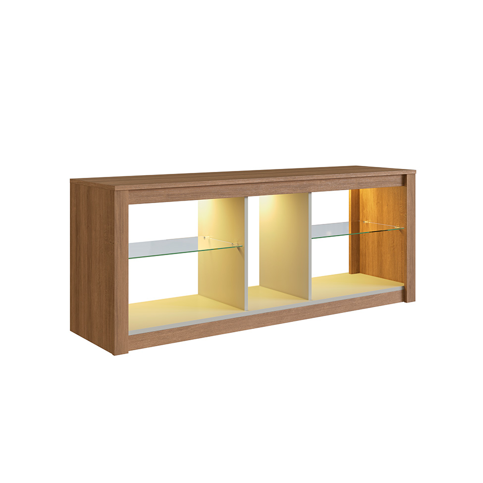 Rack par TV até 55 Polegadas Leona com LED Mel e Arenas 136 cm