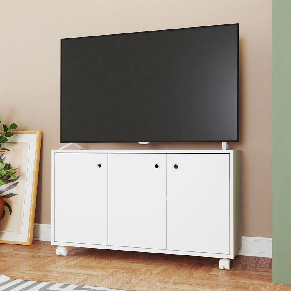 Rack para TV até 40 Polegadas Luna 3 PT Branco 90 cm