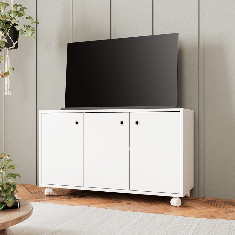 Rack para TV até 40 Polegadas Luna 3 PT Branco 90 cm