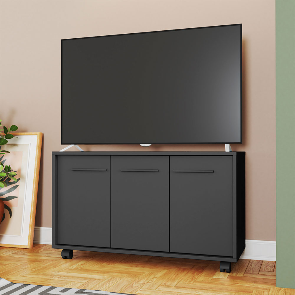 Rack para TV até 40 Polegadas Vienne 3 PT Preto 90 cm