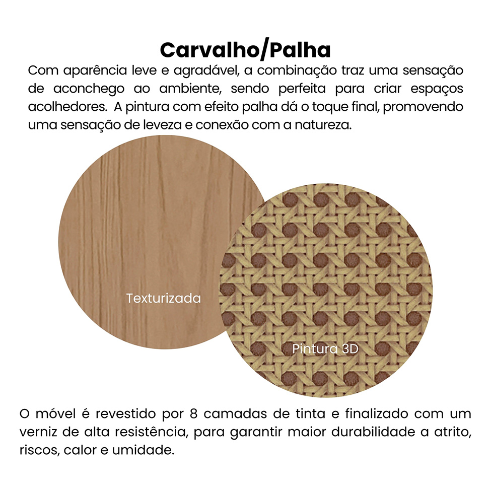 Rack para TV até 42 Polegadas Sampa 1 PT Carvalho