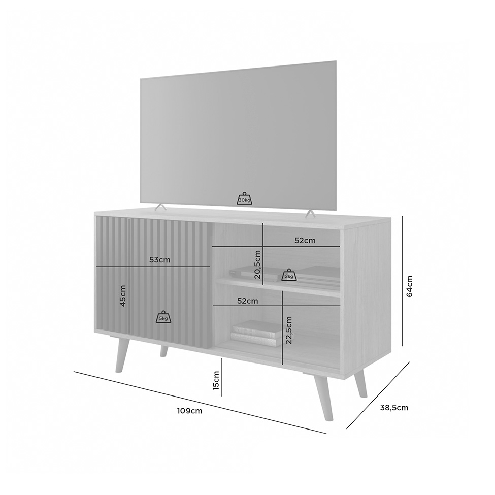 Rack para TV até 43 Polegadas Carinho 1 PT Cinamomo