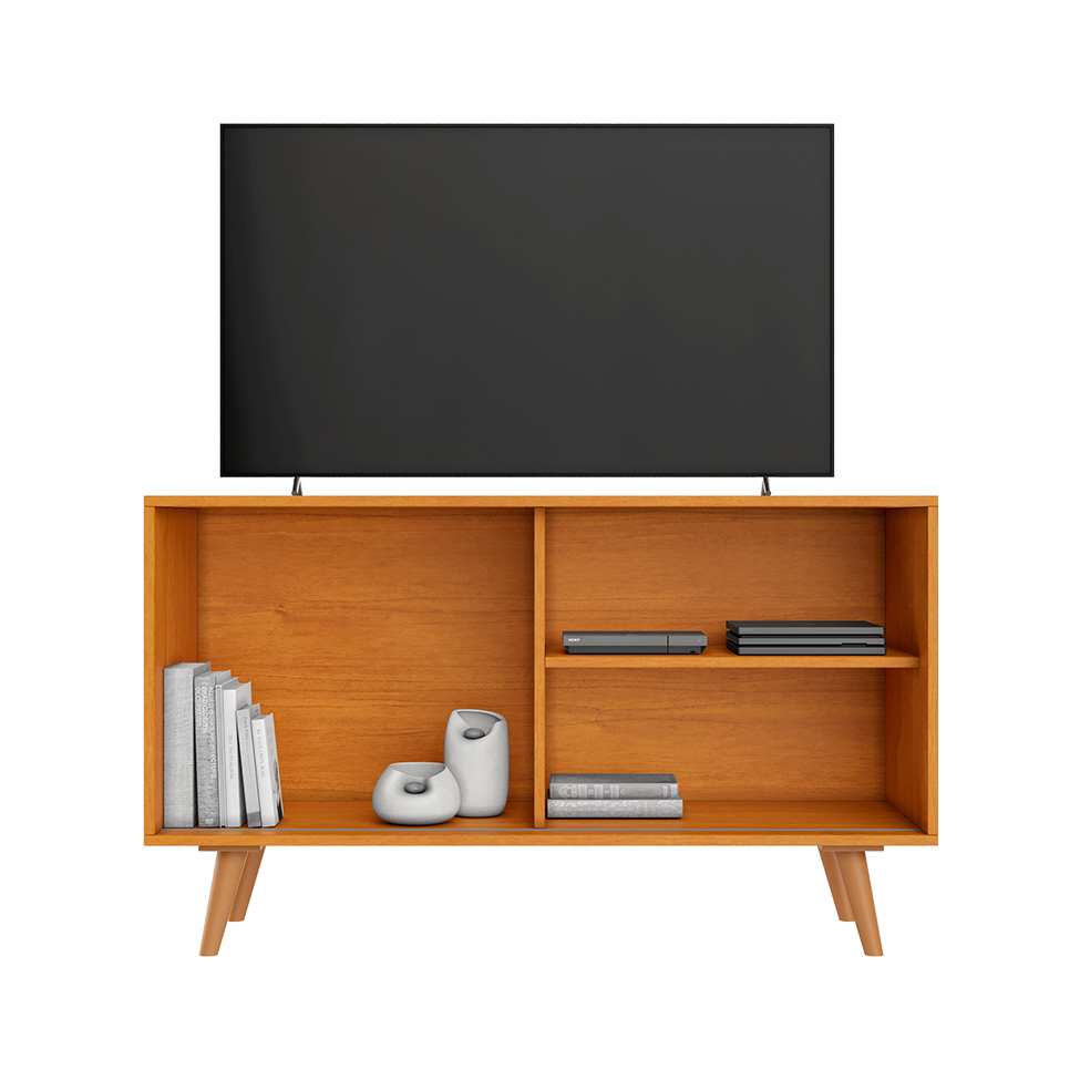 Rack para TV até 43 Polegadas Carinho 1 PT Cinamomo e Preto
