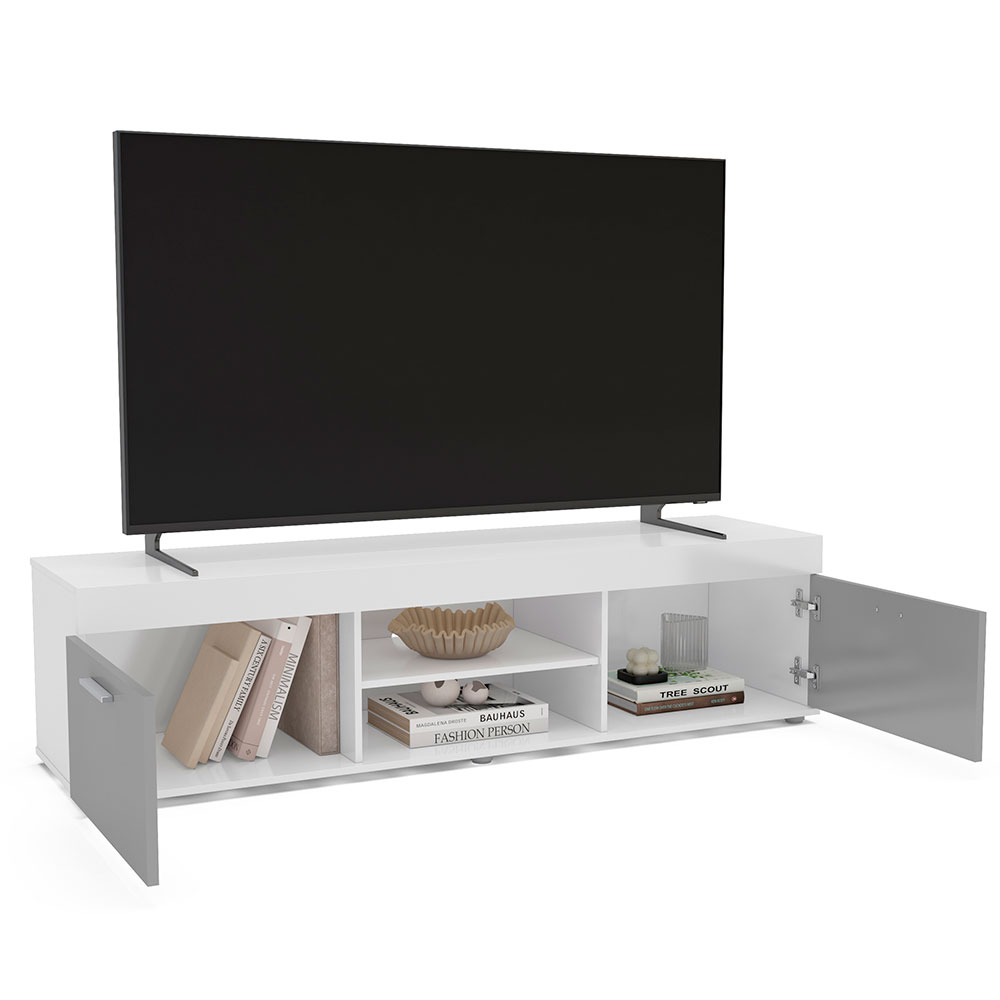Rack para TV até 50 Polegadas Edgeware 2 PT Branco e Cinza