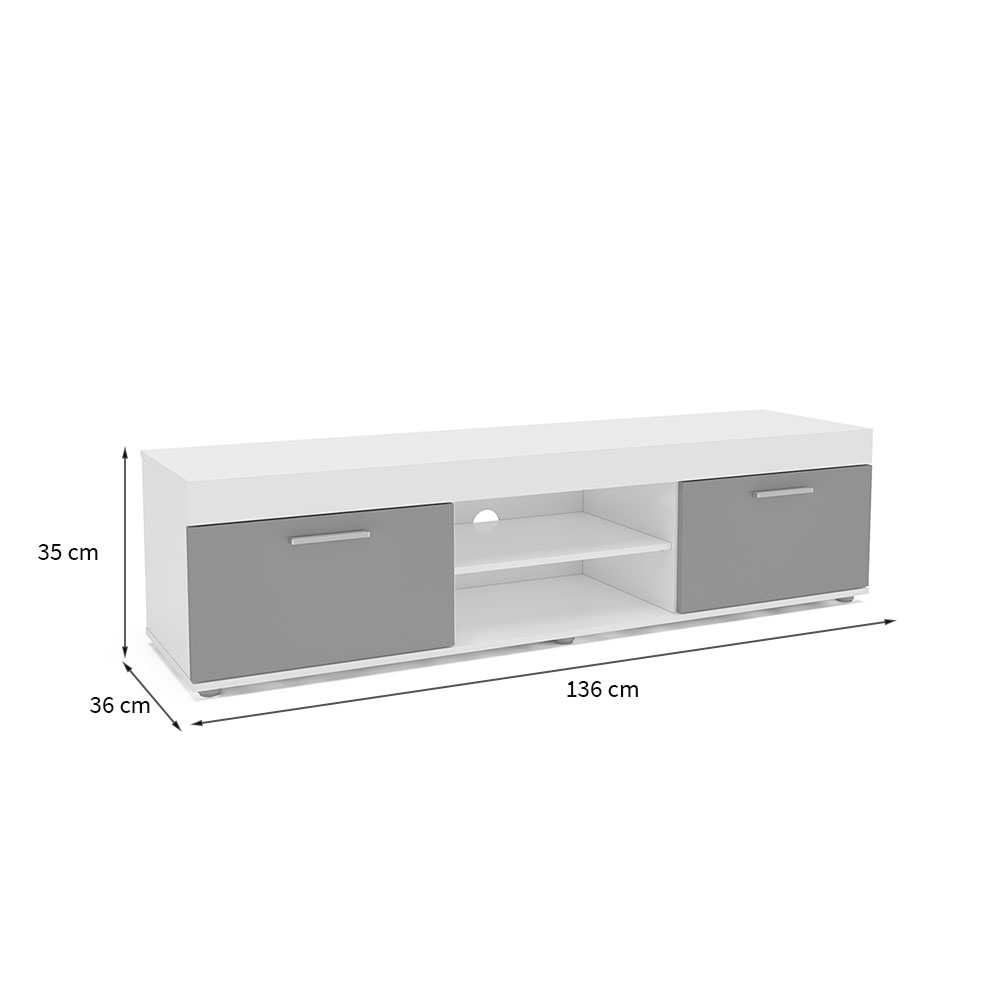 Rack para TV até 50 Polegadas Edgeware 2 PT Branco e Cinza