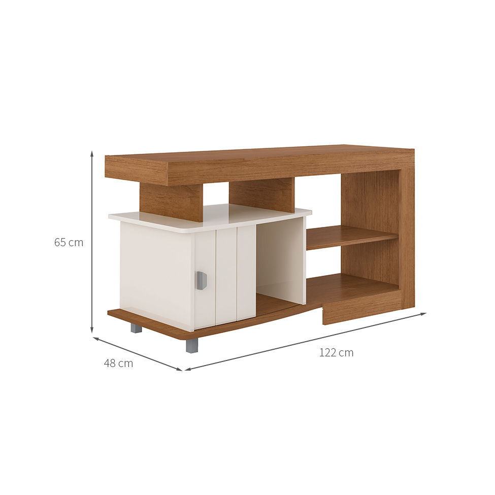 Rack para TV até 50 Polegadas Royal 1 PT Cinamomo e Off White