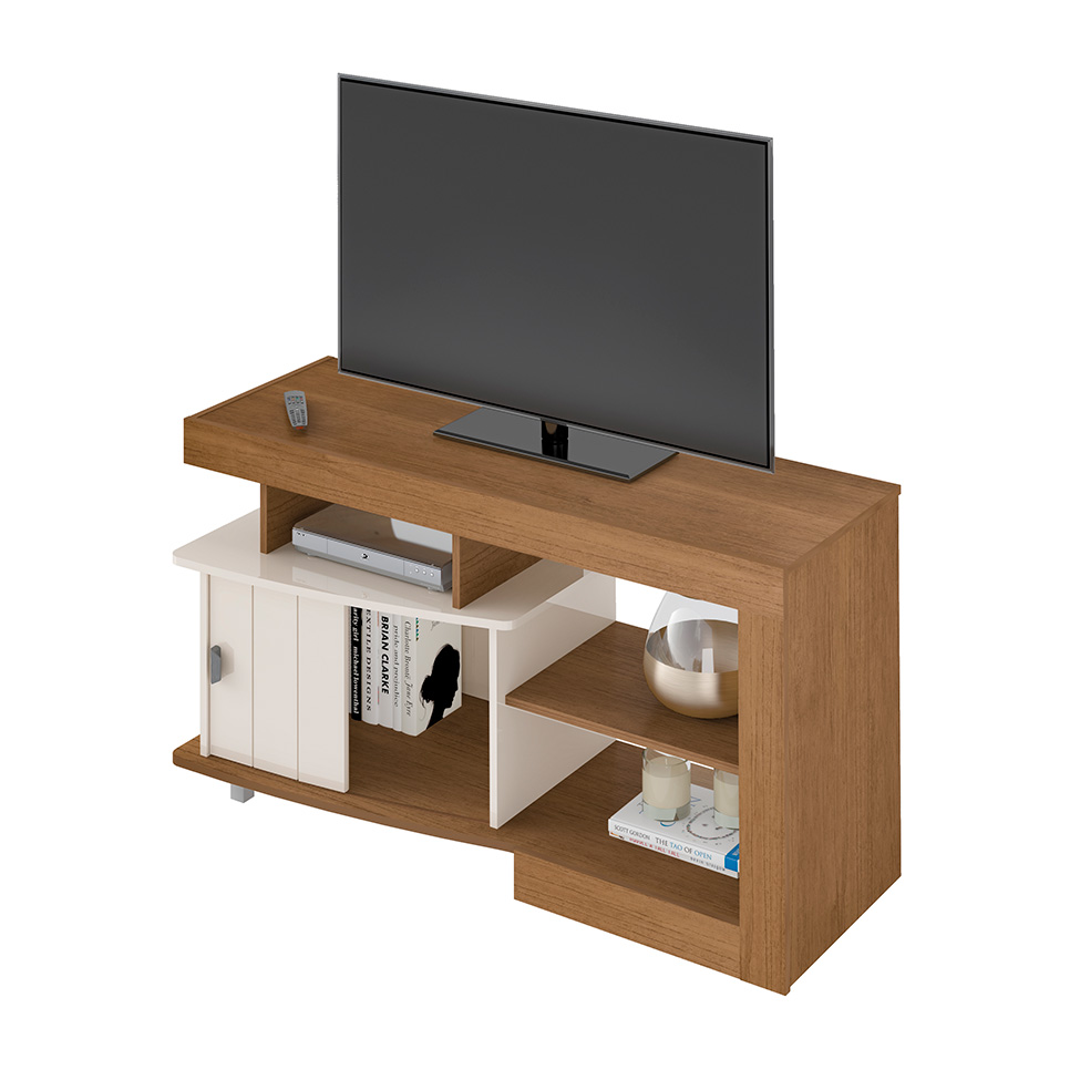Rack para TV até 50 Polegadas Royal 1 PT Cinamomo e Off White