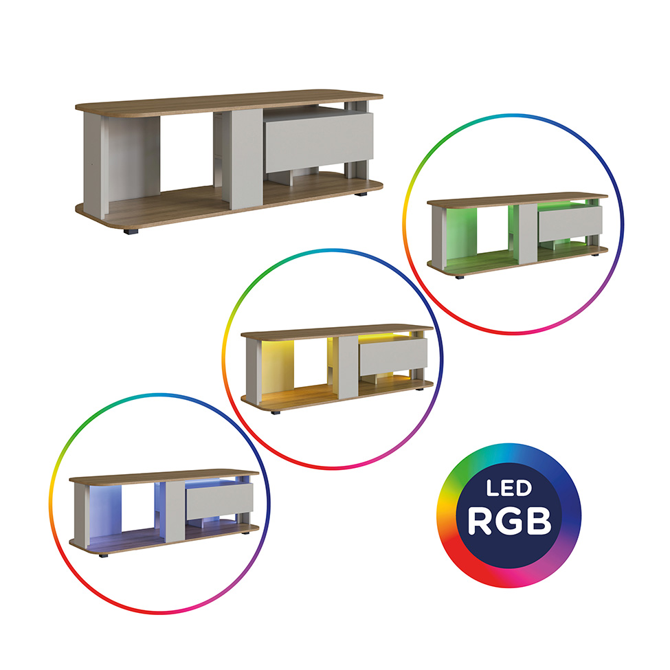 Rack para TV até 55 Polegadas Grace com LED 1 GV Arenas e Mel