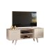 Rack para TV até 55 Polegadas Lisboa 2 Portas Off White e Calacata 136 cm