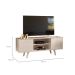Rack para TV até 55 Polegadas Lisboa 2 Portas Off White e Calacata 136 cm