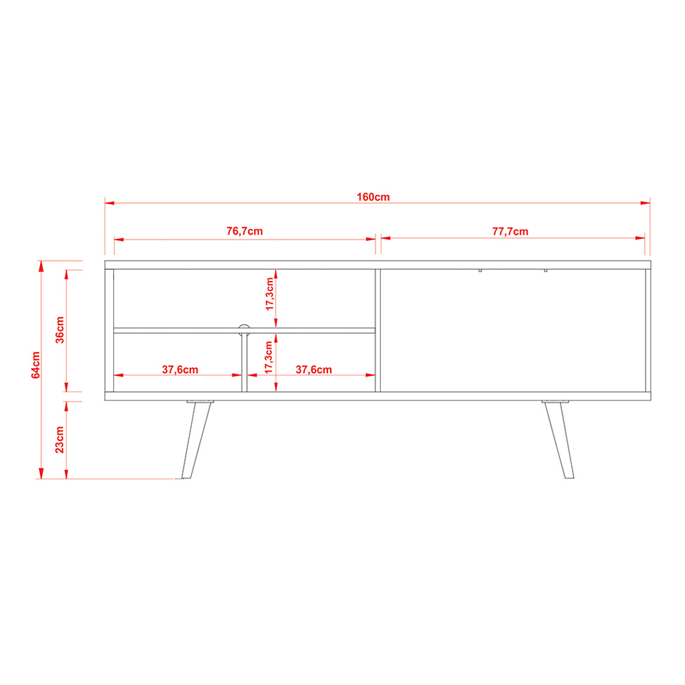 Rack para TV até 55 Polegadas Saul 2 PT Amêndoa e Mármore Lunar