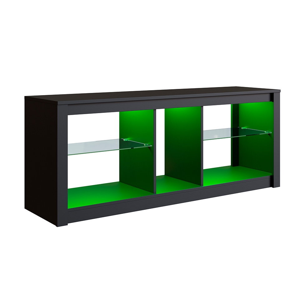 Rack para TV até 55 Polegadas com LED Leo Preto 136 cm