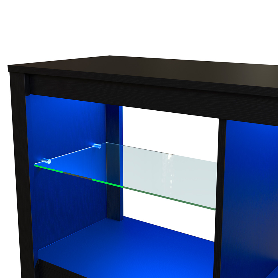 Rack para TV até 55 Polegadas com LED Leo Preto 136 cm