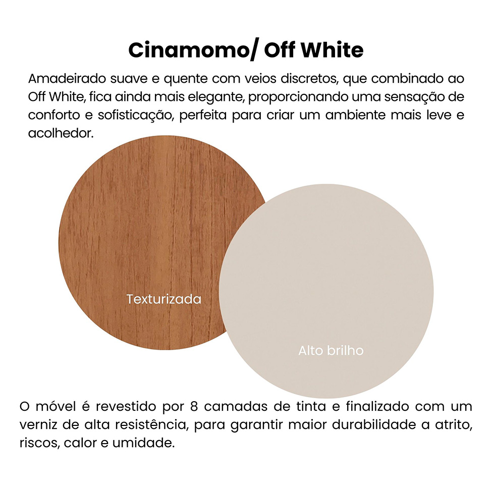 Rack para TV até 60 Polegadas Lotus 1 PT Cinamomo e Off White