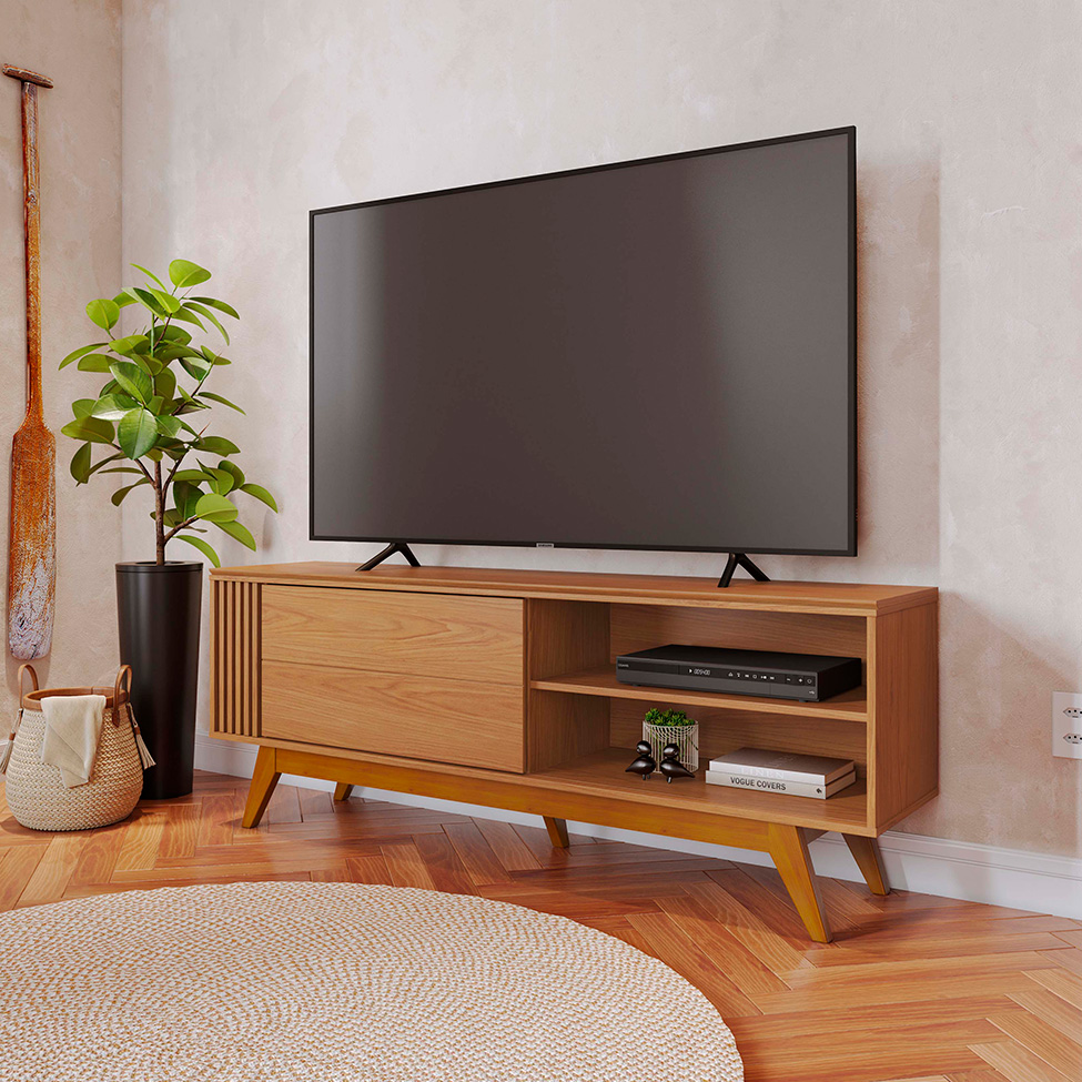 Rack para TV até 60 Polegadas Otawa 1 Porta Freijó