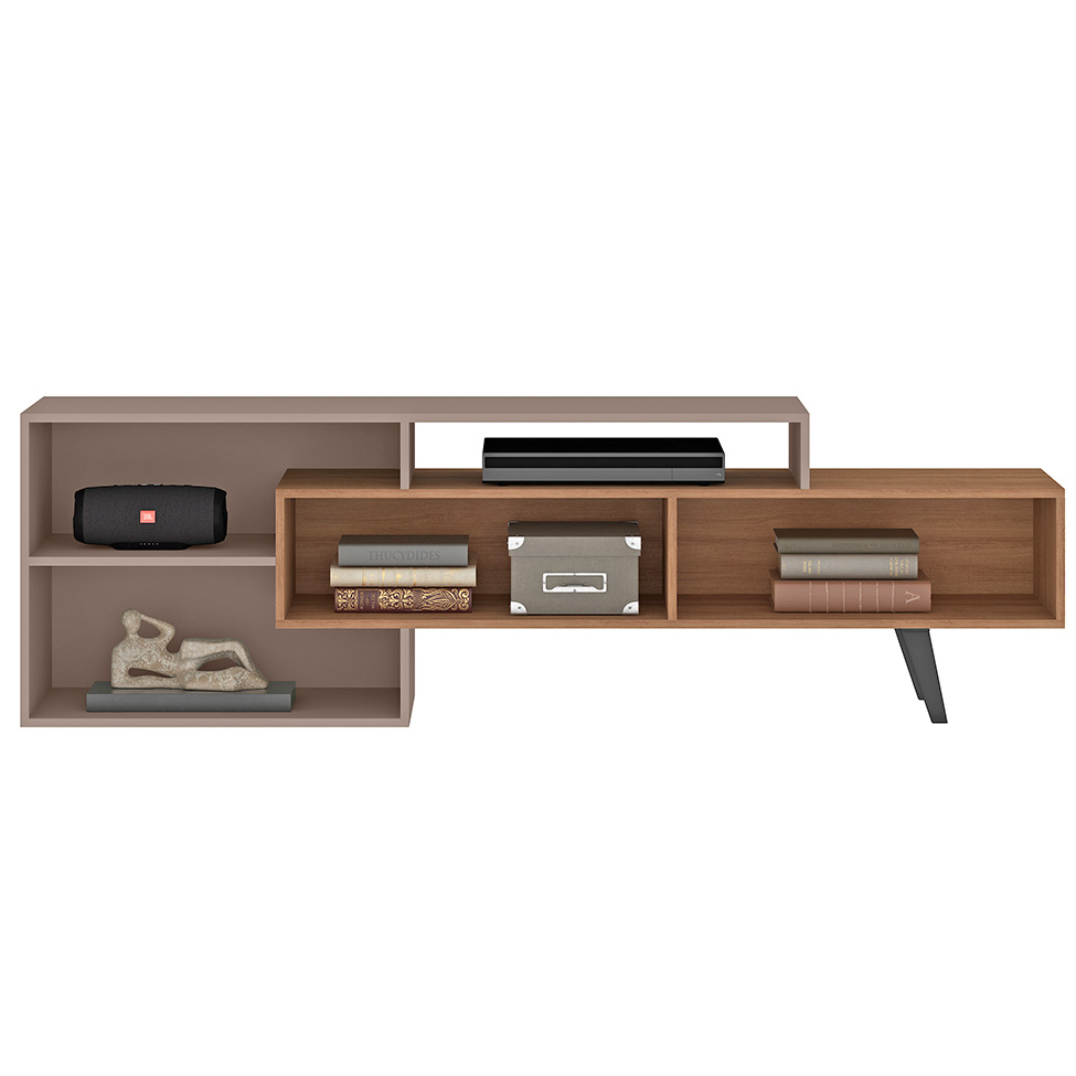 Rack para TV até 60 Polegadas Sunset 2 PT Mel e Fendi 180 cm